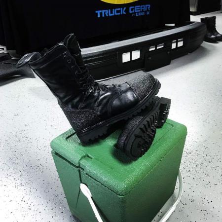  Steel toe work boots sprayed for a Norfolk police officer!